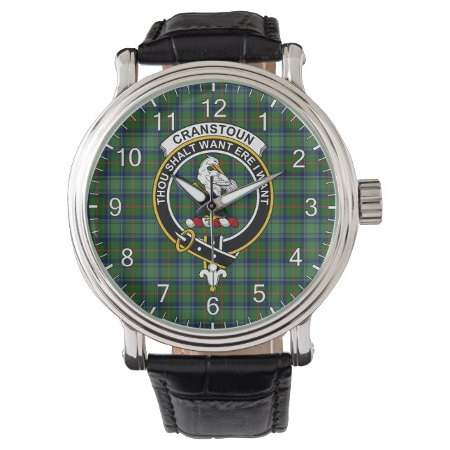 Montre Clan Classique Sans Temps Cranstoun Insigne Tartan (devant)