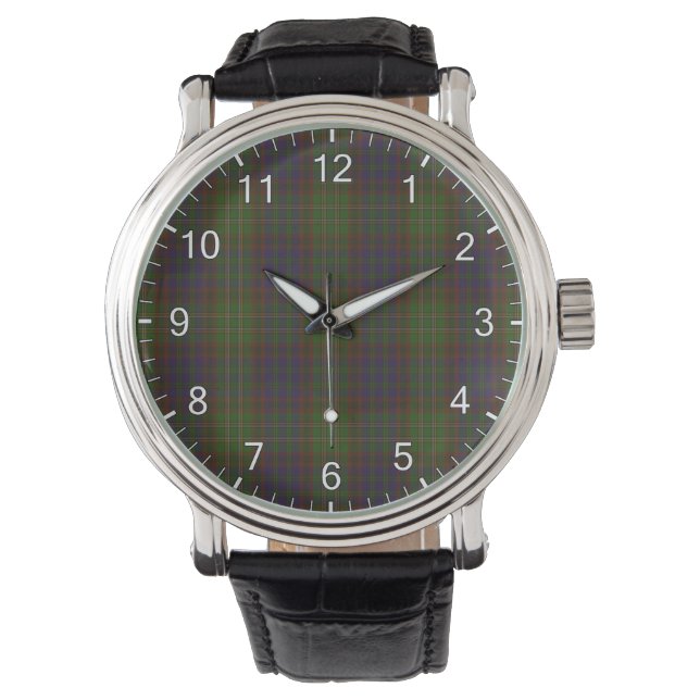 Montre Clan Classique Sans Temps Cunningham Chasse Tartan (devant)