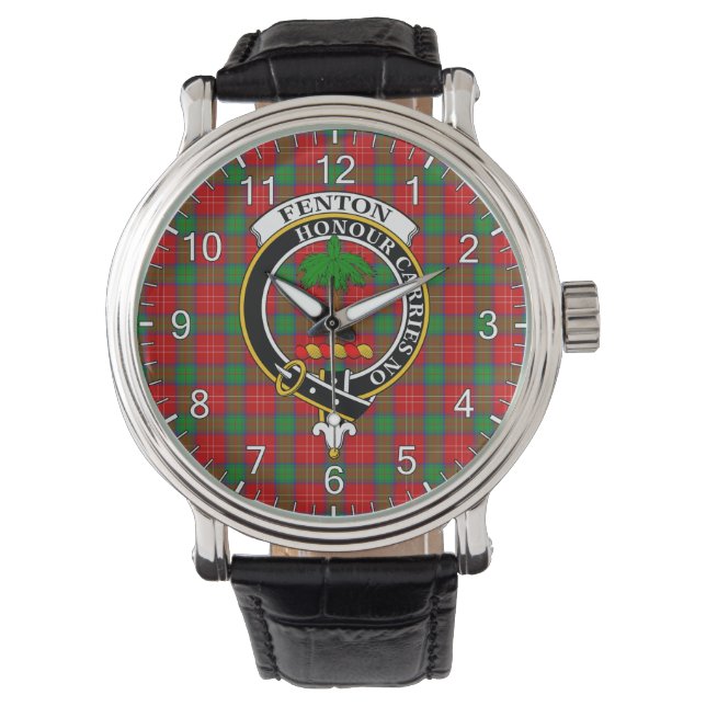 Montre Clan classique sans temps Fenton Tartan Badge Plai (devant)