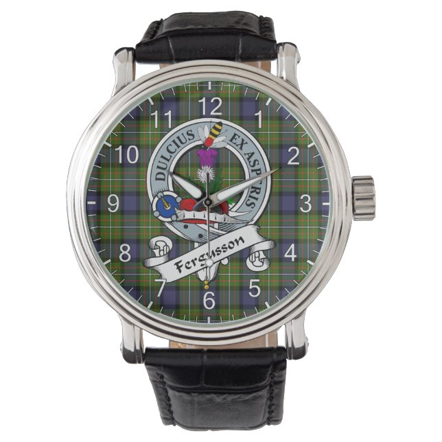 Montre Clan classique sans temps Ferguson Badge Tartan Wa (devant)