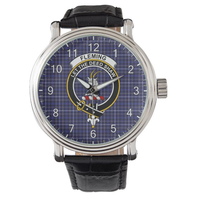 Montre Clan classique sans temps Fleming Tartan Badge Pla (devant)