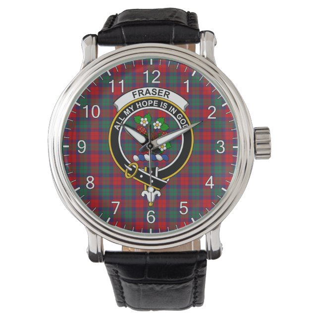 Montre Clan classique sans temps Fraser de Altyre Tartan  (devant)