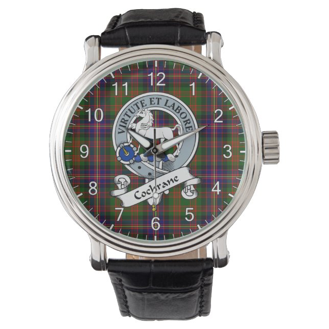 Montre Clan Cochrane intime classique Badge Tartan Watch (devant)