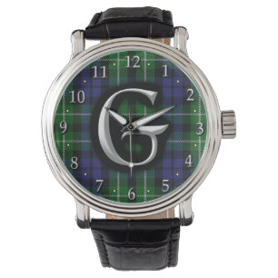 Montre Clan Graham Letter G Monogram Tartan