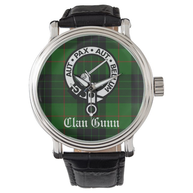 Montre Clan Gunn Crest Badge et Tartan (devant)