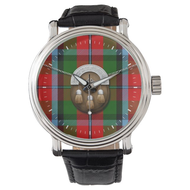 Montre Clan MacNaughton Tartan Et Sporran (devant)