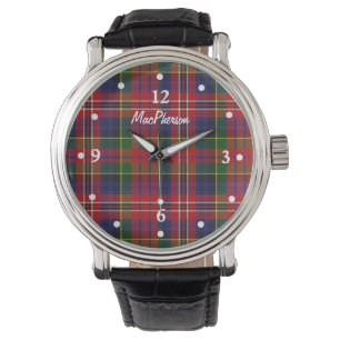 Montre Clan MacPherson Tartan Plaid Faced Custom Watch
