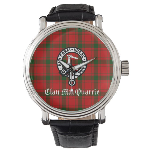 Montre Clan MacQuarrie Tartan et Crest (devant)