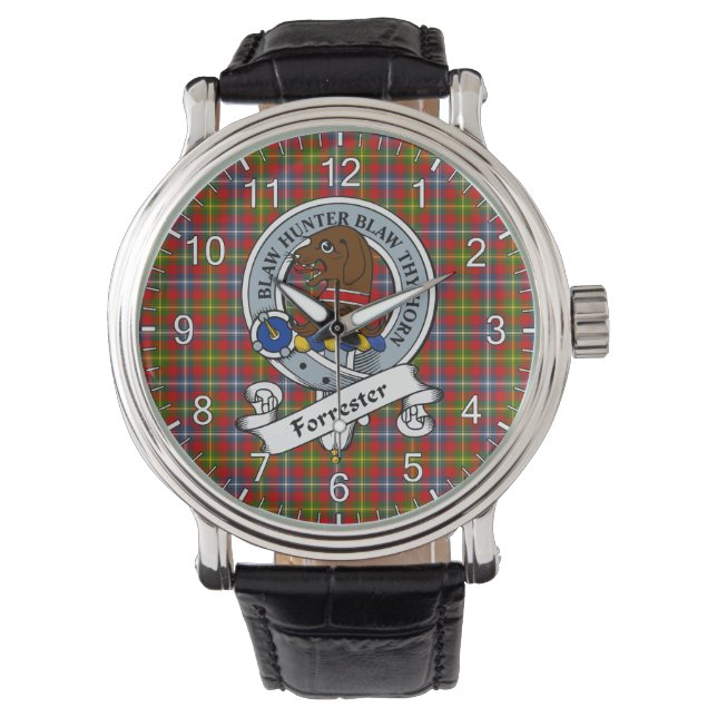 Montre Clan sans temps classique Forrester Badge Tartan W (devant)