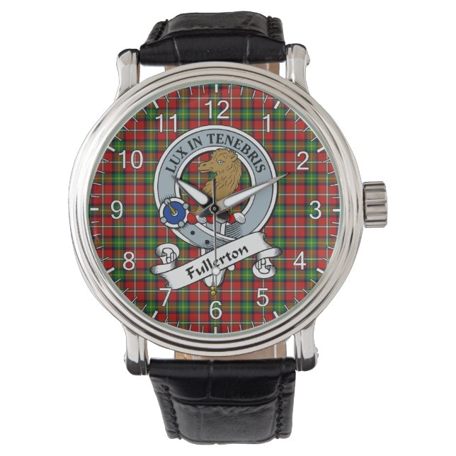 Montre Clan sans temps classique Fullerton Badge Tartan W (devant)
