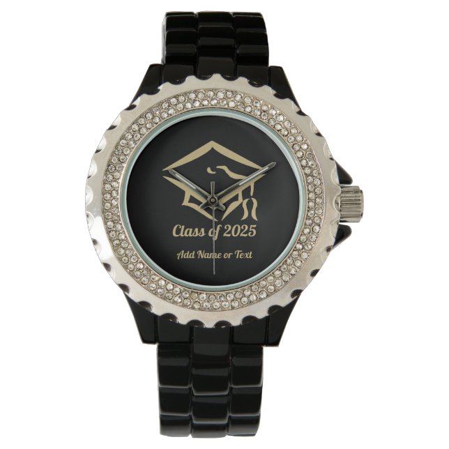 Montre Classe de graduation de 2025 BLKVMG Nom de l'année (devant)