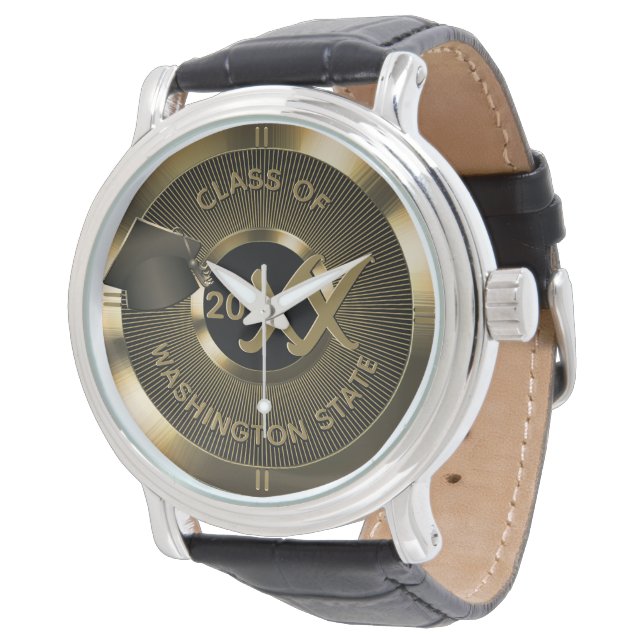 Montre Classe De Graduation Métallique Or De (Incliné)