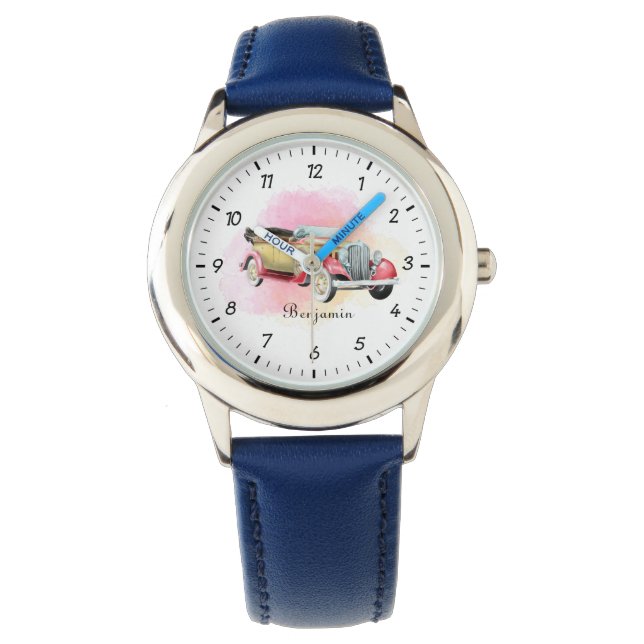 Montre Classic Retro Car Nom personnalisé Horloge (devant)