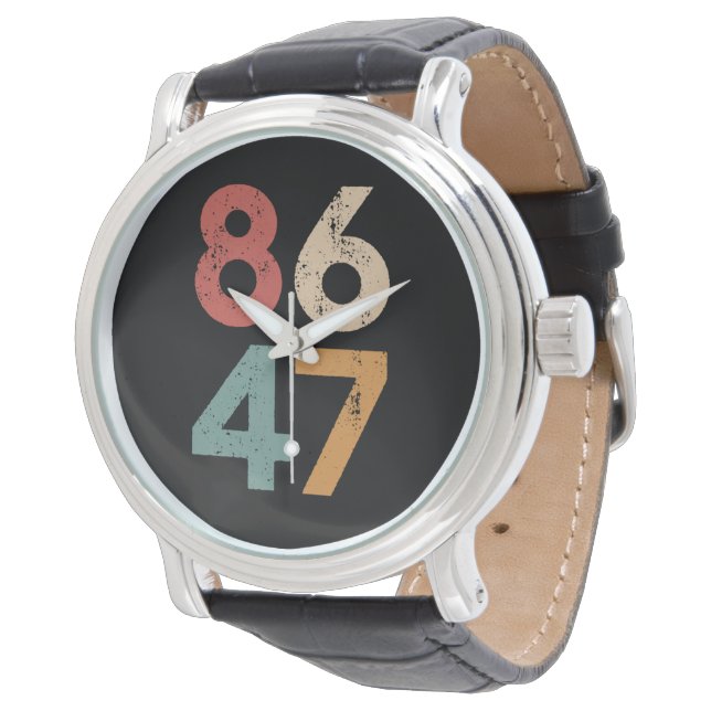 Montre Classic Vintage 80s Style 86 47 Anti Trump (Incliné)