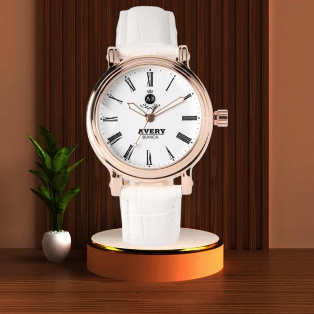 Montre Classic White Personalized Roman Numerals Custom  (Créateur téléchargé)