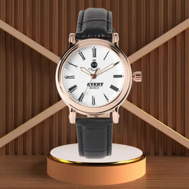 Montre Classic White Personalized Roman Numerals Custom  (Créateur téléchargé)