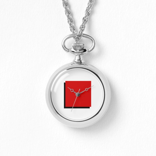Montre classique Bauhaus Art Rouge Carré (Recto)