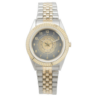 Montre classique bicolore à thème sombre moderne p