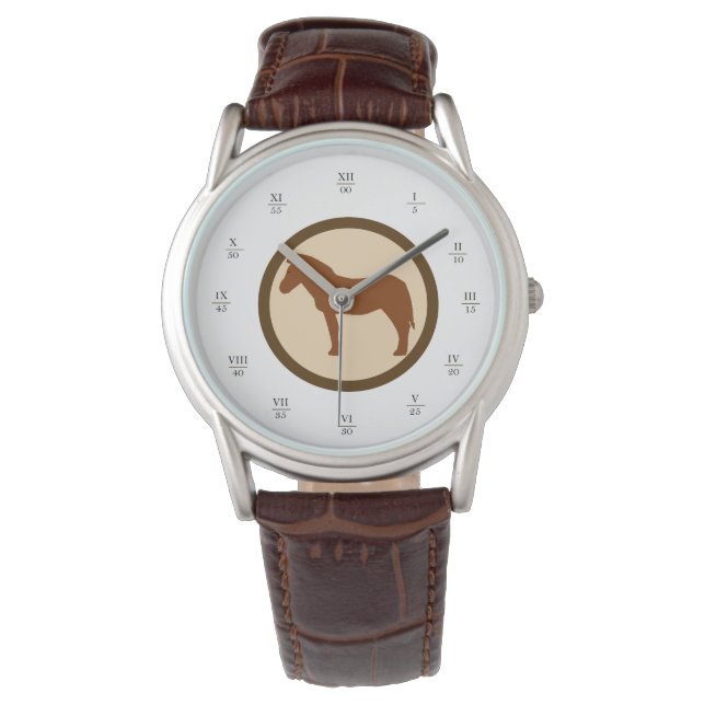 Montre classique GEEKLEY marron & beige (devant)