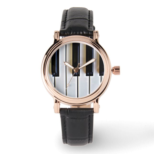 Montre Clavier - noir et blanc (Recto)