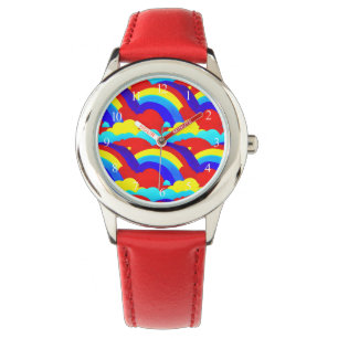Montre Clouds arc-en-ciel colorés Enfants Motif