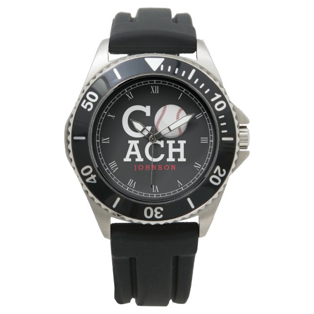 Montre Coach Baseball Personnalisé Thème (devant)
