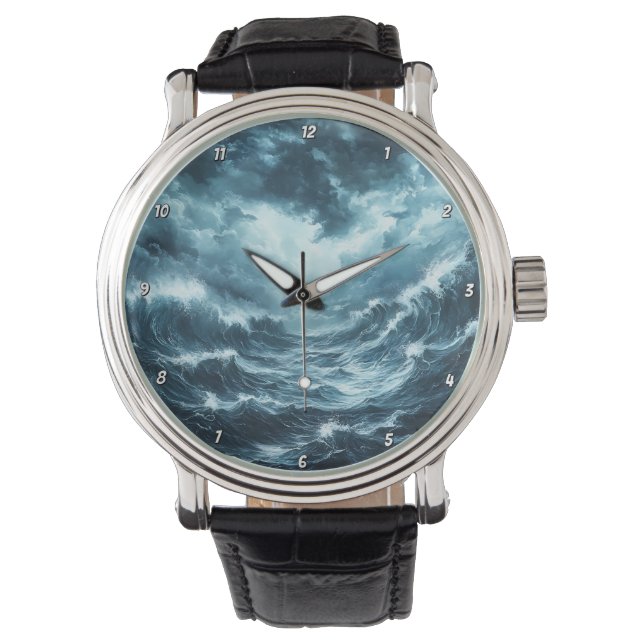 Montre Coastal Drama" - Ocean Waves  (devant)