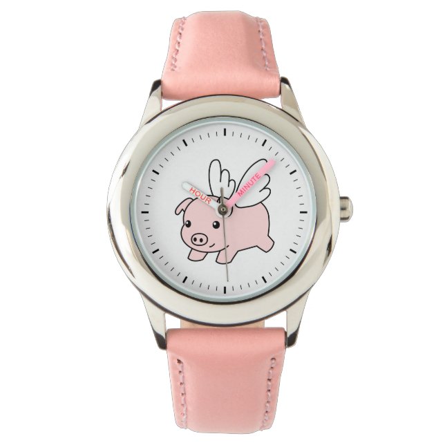 Montre Cochon volant - Cochon mignon avec ailes (devant)