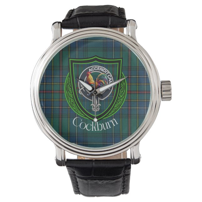 Montre Cockburn Scottish Clan Tartan & Crest (devant)