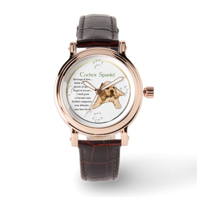 Montre Cocker Spaniel Puppy Love Art (Recto)