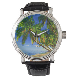Montre Cocotier Palm Tree Sandy Tropical Island Beach