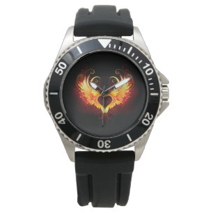 Montre Coeur de feu ange avec ailes
