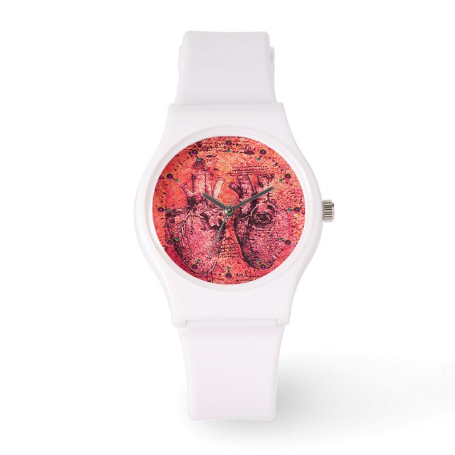 Montre Coeur et ses vaisseaux sanguins Parchemin Rouge (Recto)