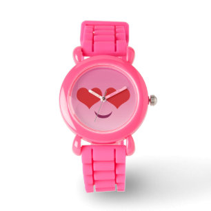 Montre Coeur mignon pour les yeux Pink emoji