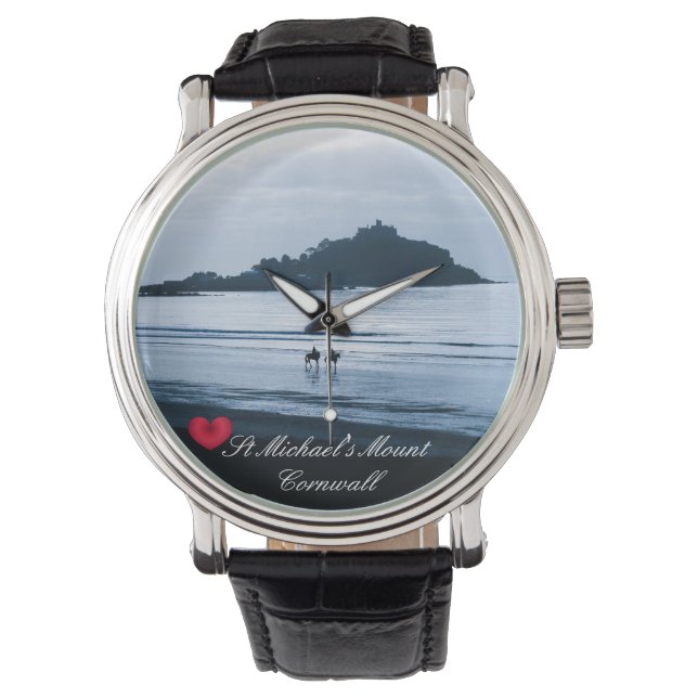 Montre Coeur personnalisé St Michaels Mont Cornwall + Che (devant)