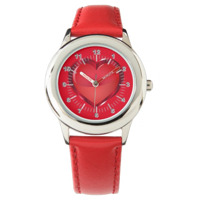 Montre Coeur rouge (devant)