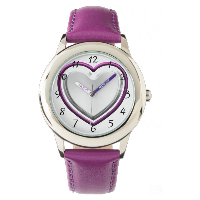 Montre Coeur violet (devant)
