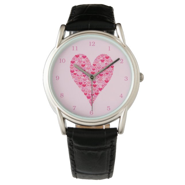 Montre Coeurs minuscules Grand Coeur sur Valentines Roses (devant)