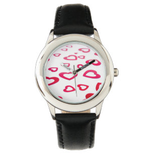 Montre Coeurs rouges