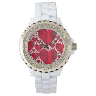 MONTRE COEURS ROUGES POUR LA JOURNÉE DE VALENTINE