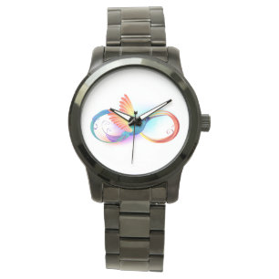 Montre Colibri arc-en-ciel avec symbole Infinity
