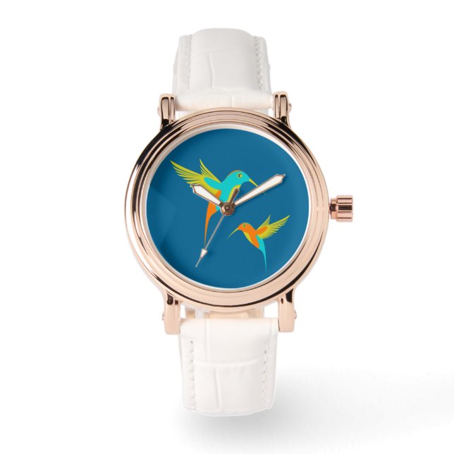Montre Colibri exotique bleu (Recto)
