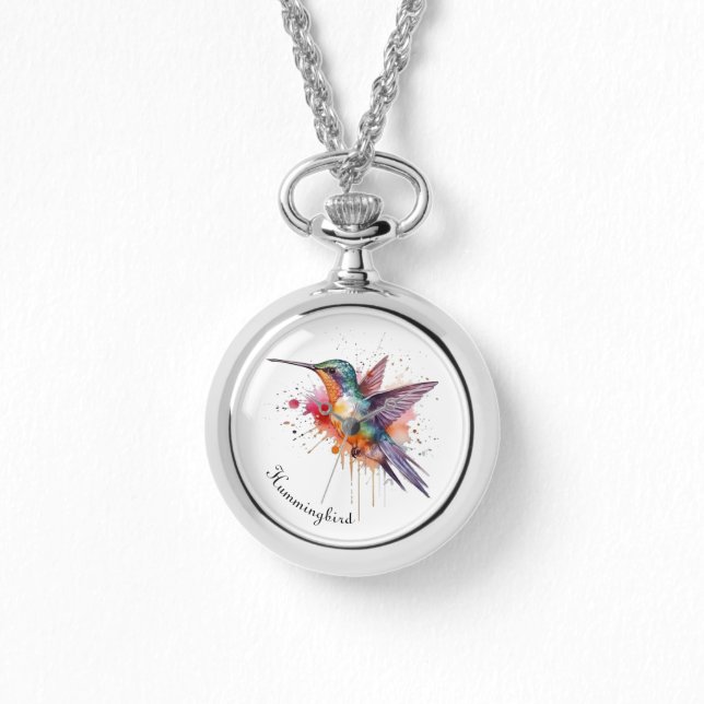 Montre Colibri exotique coloré personnalisable (Recto)