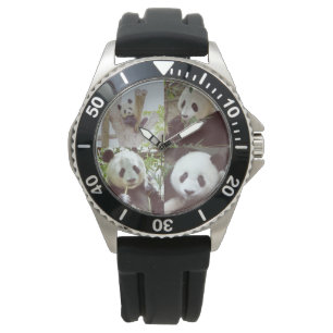 Montre collage de quatre panda images