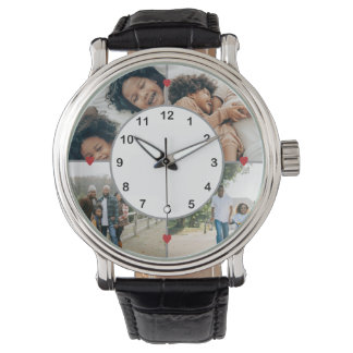 Montre Collage photo avec des coeurs mignons