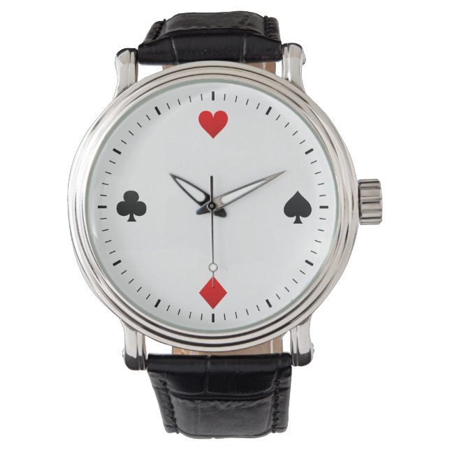 Montre collection de combinaisons de cartes à jouer (devant)