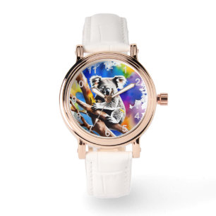 Montre Coloré Koala Bear Aquarelle Splash,