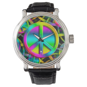 Montre Coloré PEACE motif sans faille + vos idées