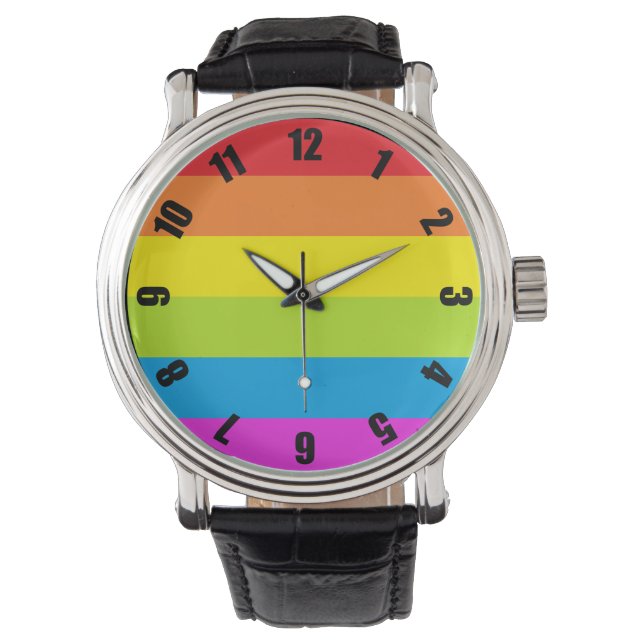 Montre colorée Rainbow Pride (devant)