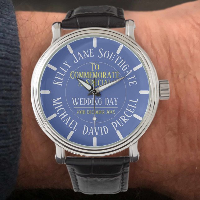 Montre Commémorer un jour de mariage. Couple marié (Créateur téléchargé)